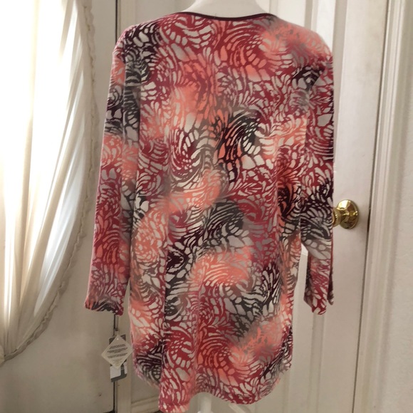 JM Collection Plus Size Three-Quarter-Sleeve - Picture 6 of 7